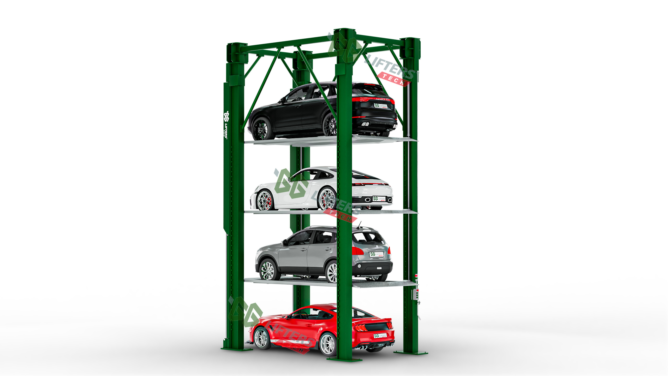 GG Lifterstech | QUAD STACKER CAR STORAGE LIFT (PFS30/G+3)